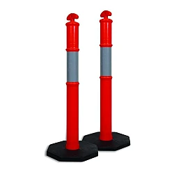 Bollard And Rubber Base HI VIS 8KG Base