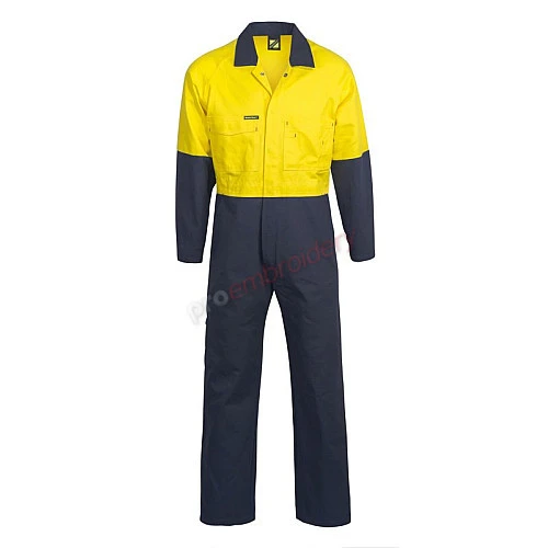 Hi Vis Cotton Drill Two Tone Coveralls 310gsm