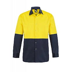 Food Industry Two Tone Long Sleeve Shit With Press Studs And No Pockets