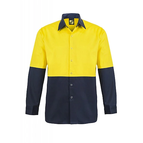 Food Industry Two Tone Long Sleeve Shit With Press Studs And No Pockets