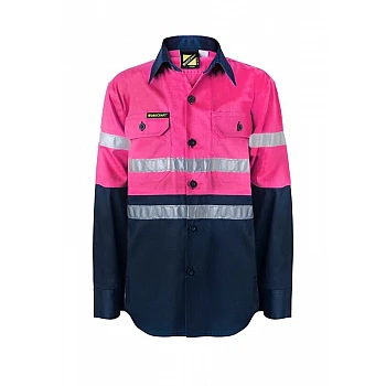 Hi Vis Two Tone Shirt For Kids With Reflective Tape
