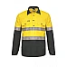 Work Craft Hi Vis 2 Tone Half Placket Shirt With Reflective Tape