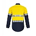 2 Tones Half Plket Shirt With Reflective Tape