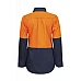 Ladies Lightweight Hi Vis Long Sleeves Vented Cotton Drill Shirt