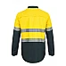 Work Craft Hi Vis 2 Tone Half Placket Shirt With Reflective Tape