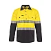 Work Craft Hi Vis 2 Tone Half Placket Shirt With Reflective Tape