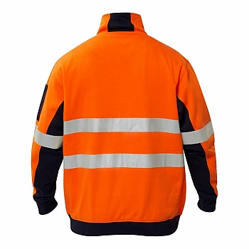 Hi Vis Half Zip Cotton Reflective Pullover