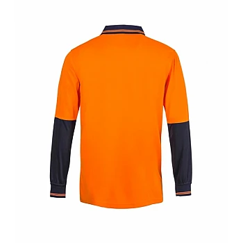 HI VIS Long Sleeve Cotton Back Polo with Pocket – WSP402