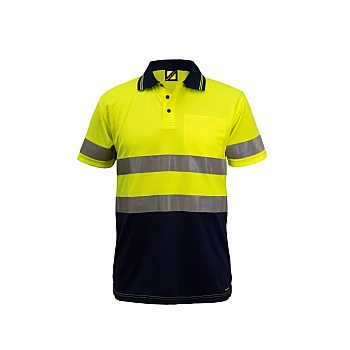 Hi Vis Short Sleeves Micromesh Polo with Reflective Tape