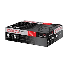 Bastion Heavy Duty Nitrile Diamond Grip Powder Free Gloves - Box of 50pcs