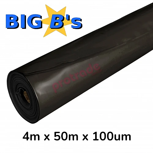 Builders Film Black 4m X 50m X 100um Builders Film Black 4m X 50m X 100um